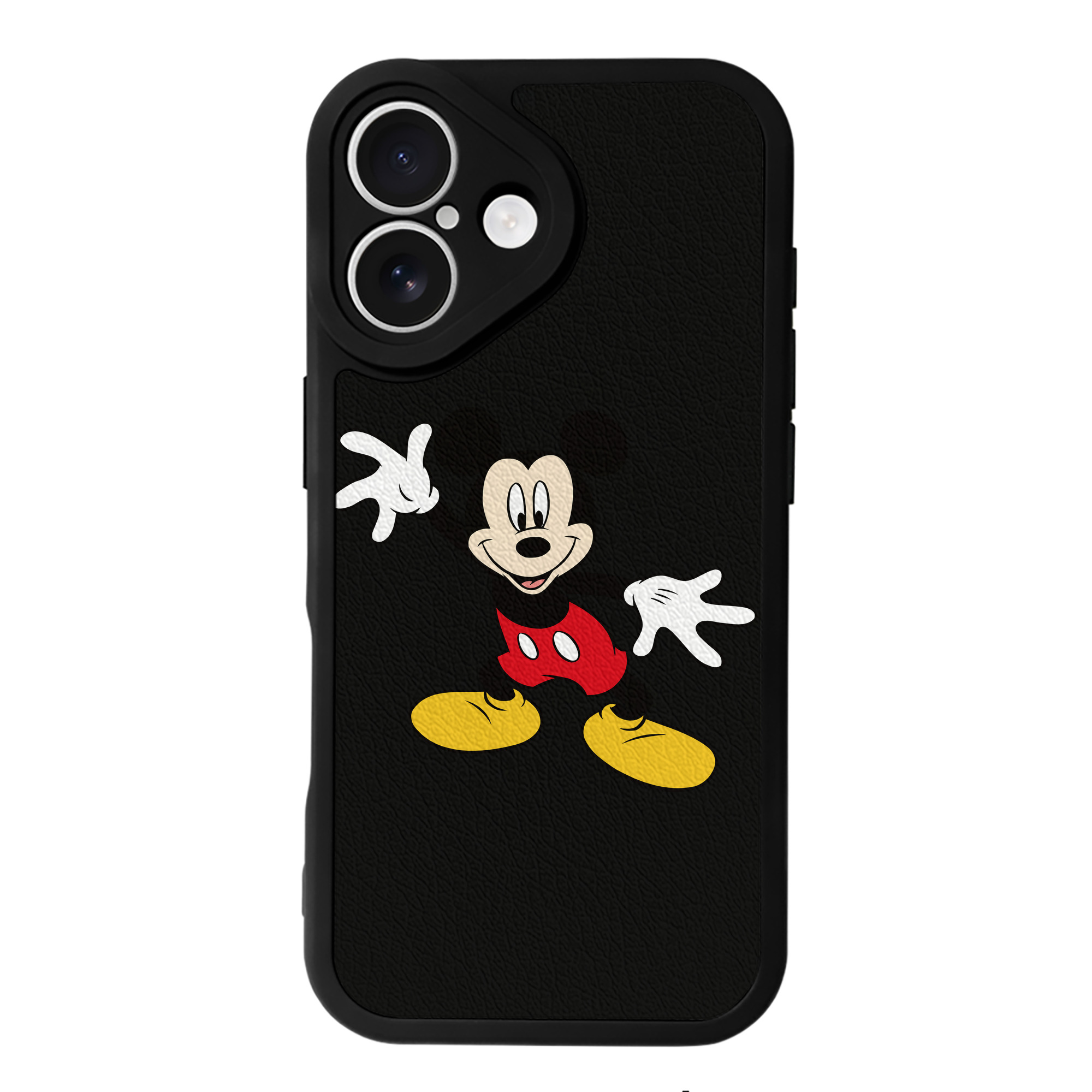 （画像用） ミッキーマウス Mickey Mouse 【iPhone 16シリーズ対応】シリコンスマホケース（レザー調） 材質：シリコン